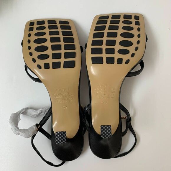 Alias Mae Levi Sandal Heel 37EU / 6US in Black Open Square Toe $165 - Picture 7 of 9